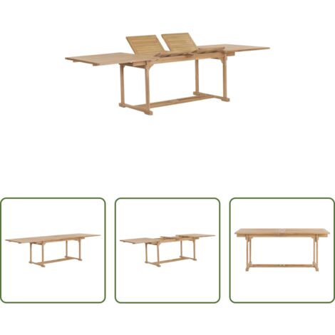 Tavolo in teak -  Tavolo da Giardino Allungabile 180-280x100x75 cm in Teak