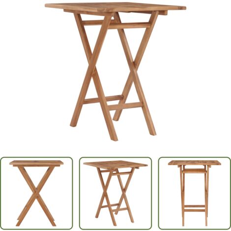 Tavolo in teak -  Tavolo da Giardino Pieghevole 60x60x75 cm in Massello di Teak