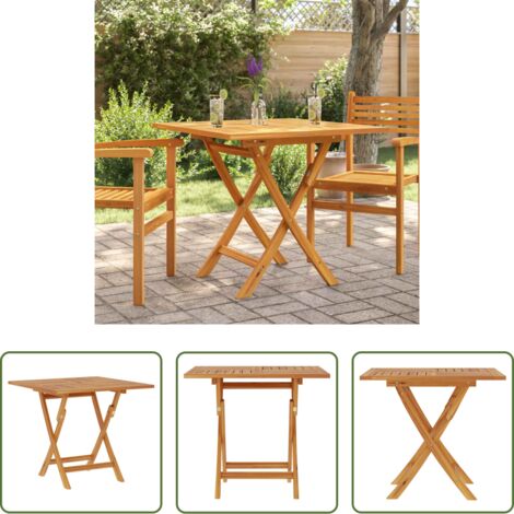 Tavolo in teak - Tavolo da Giardino Pieghevole 85x85x76cm Legno Massello di Teak