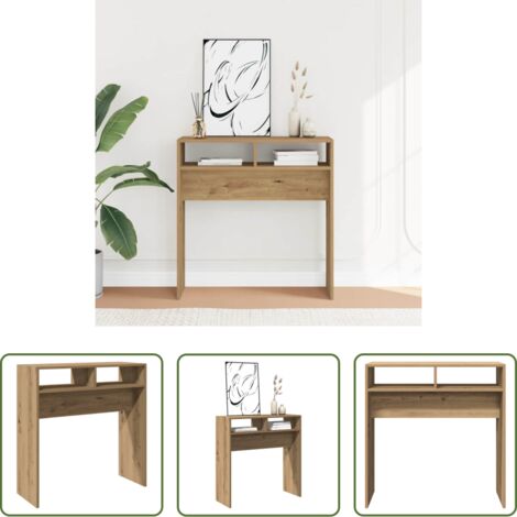 Tavolo in truciolato -  Tavolo Consolle Rovere Artigianale 78x30x80 cm in Truciolato
