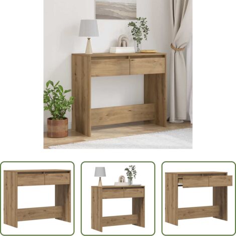 Tavolo in truciolato -  Tavolo Consolle Rovere Artigianale 89x41x76,5cm in Truciolato