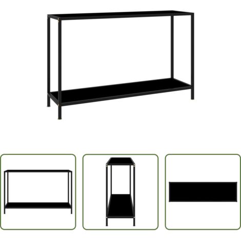 Tavolo in vetro temperato -  Tavolo Consolle Nero 120x35x75 cm in Vetro Temperato