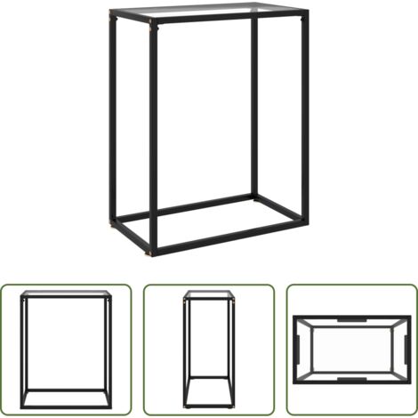 Tavolo in vetro temperato -  Tavolo Consolle Trasparente 60x35x75 cm in Vetro Temperato