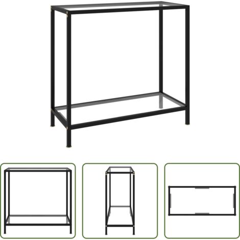 Tavolo in vetro temperato -  Tavolo Consolle Trasparente 80x35x75 cm in Vetro Temperato