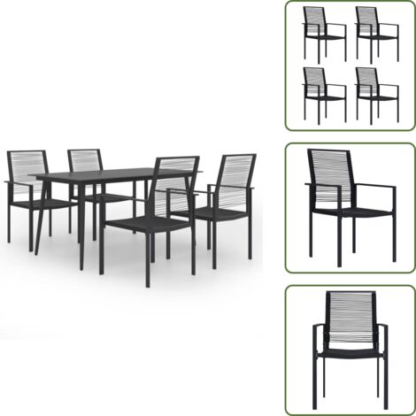 Tavolo in vetro - vidaXL Set da Pranzo da Giardino 5 pz - Sedie in PVC