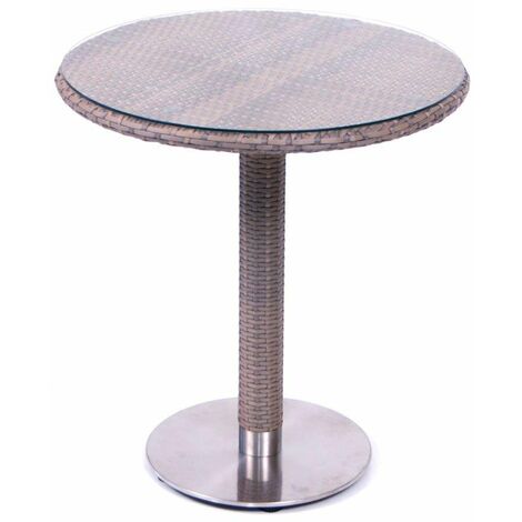 Tavolo in wicker con piano rotondo misura 70 cm colore TORTORA mod. Minorca