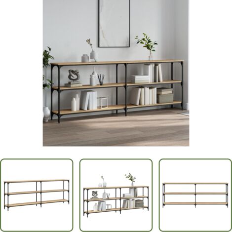 Tavolo ingresso -  Tavolo Consolle Rovere Sonoma 200x29x75 cm Legno Agglomerato