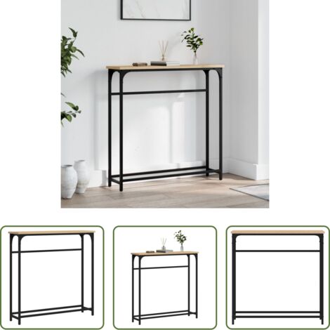 Tavolo ingresso -  Tavolo Consolle Rovere Sonoma 75x19,5x75 cm Legno Agglomerato