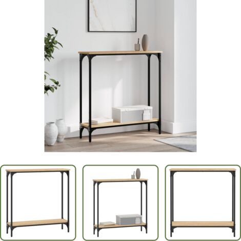 Tavolo ingresso -  Tavolo Consolle Rovere Sonoma 75x22,5x75 cm Legno Agglomerato