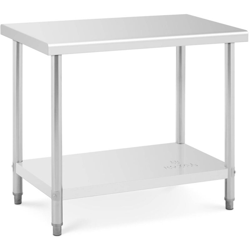 Tavolo Inox Acciaio Inossidabile Banco Da Lavoro Regolabile 100 x 60 Cm 90 Kg