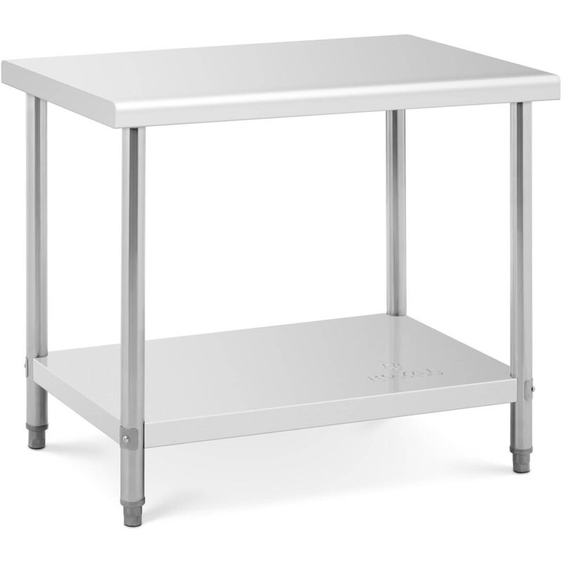 Tavolo Inox Acciaio Inossidabile Banco Da Lavoro Regolabile 100 x 70 Cm 95 Kg