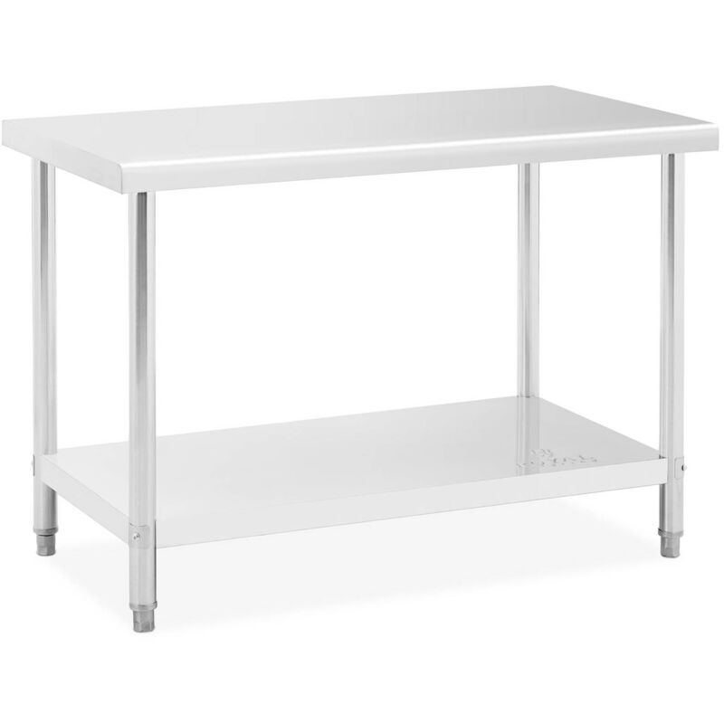 Tavolo Inox Acciaio Inossidabile Banco Da Lavoro Regolabile 120 x 60 Cm 110 Kg