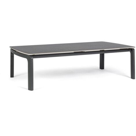Tavolo "Jalisco" con struttura in alluminio, piano in ceramica, per esterno -Antracite