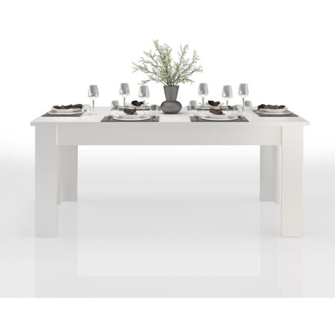 Tavolo Jesi 140 Allungabile Design Moderno Bianco Lucido