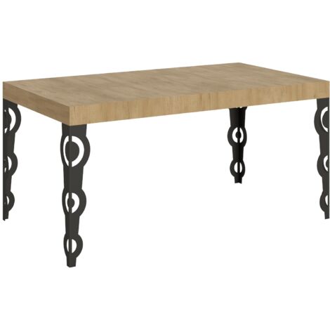Tavolo Karamay Allungabile piano Quercia Natura 90x160 Allungato 420 telaio Antracite