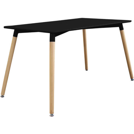 TAVOLO LIONE IN MDF E ABS 120 X 80 X H75 CM IN COLORE NERO