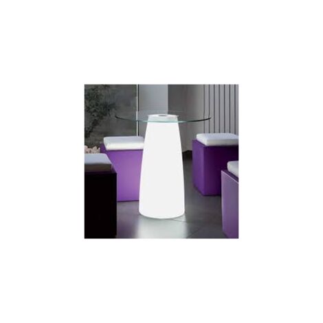 Tavolo luminoso alto di design Ø70 H90 LED multicolor con batteria per interno ed esterno - Made in Italy - Monacis
