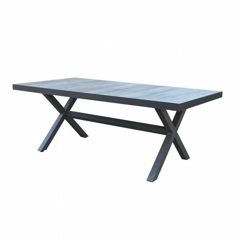 Tavolo Mackay 200x100x75 h cm in Alluminio Antracite