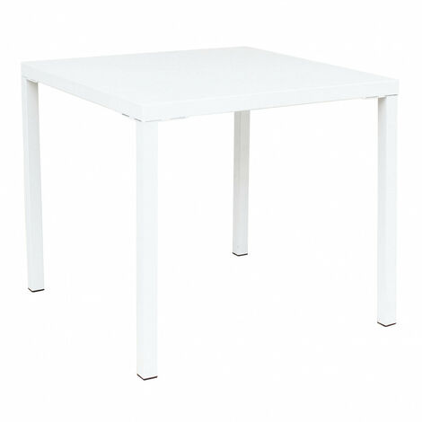 Tavolo Manchester Impilabile 80x80x73h cm in Acciaio Bianco