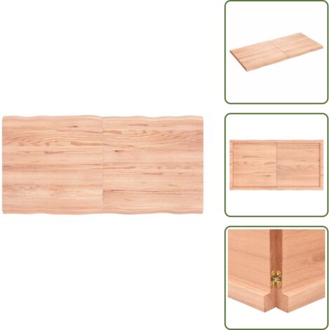 Tavolo marrone chiaro - vidaXL Piano Tavolo Marrone Chiaro 120x60x(2-4) cm Rovere Non Trattato - Piano in rovere non trattato