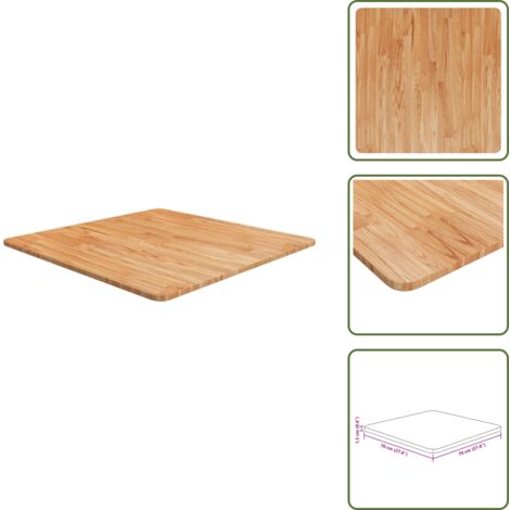 Tavolo marrone chiaro - vidaXL Piano Tavolo Quadrato Marrone Chiaro 70x70x1,5 Rovere Trattato - Piano in legno