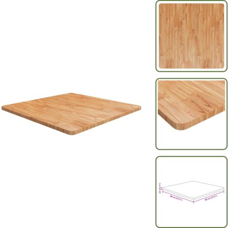 Tavolo marrone chiaro - vidaXL Piano Tavolo Quadrato Marrone Chiaro 80x80x2,5 Rovere Trattato - Piano in legno