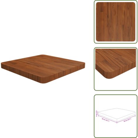 Tavolo marrone scuro - vidaXL Piano Tavolo Quadrato Marrone Scuro 50x50x4cm Rovere Trattato - Piano in legno