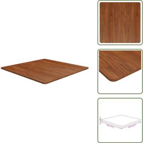 Tavolo marrone scuro - vidaXL Piano Tavolo Quadrato Marrone Scuro 80x80x1,5cm Rovere Trattato - Piano in legno