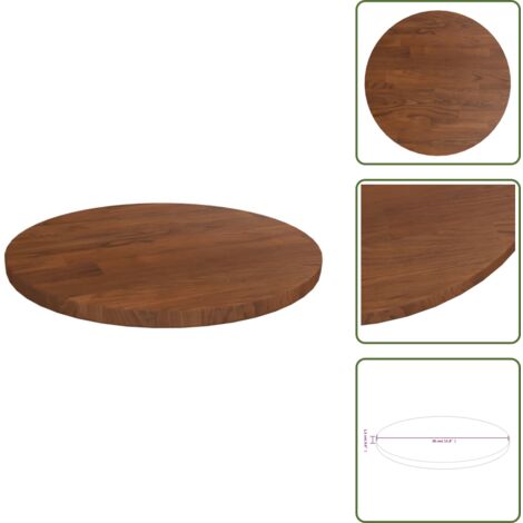 Tavolo marrone scuro - vidaXL Piano Tavolo Rotondo Marrone Scuro Ø30x1,5 cm Rovere Trattato - Tavolo rustico