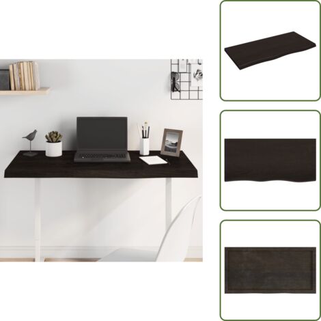 Tavolo marrone - vidaXL Piano Tavolo Marrone 100x50x(2-4) cm Rovere Massello Trattato - Piano sostitutivo