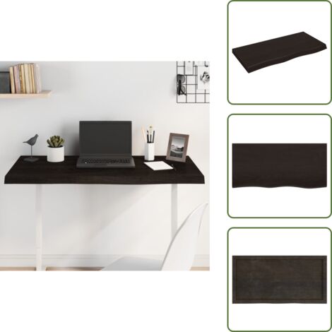 Tavolo marrone - vidaXL Piano Tavolo Marrone 100x50x(2-6) cm Rovere Massello Trattato - Piano in rovere trattato