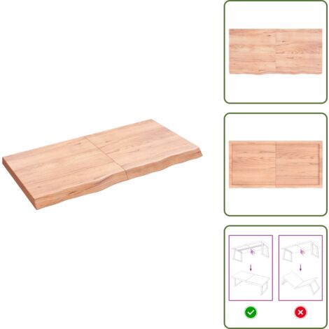 Tavolo marrone - vidaXL Piano Tavolo Marrone 120x60x(2-6) cm Massello Rovere Trattato - Piano in legno massello