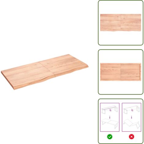 Tavolo marrone - vidaXL Piano Tavolo Marrone 140x60x(2-4) cm Rovere Massello Trattato - Tavolo con bordo vivo