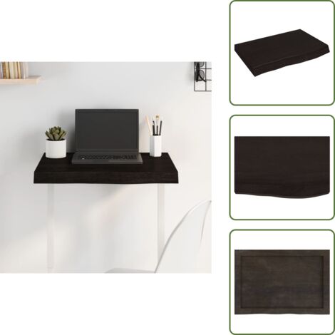 Tavolo marrone - vidaXL Piano Tavolo Marrone 60x40x(2-6) cm Rovere Massello Trattato - Piano in rovere trattato