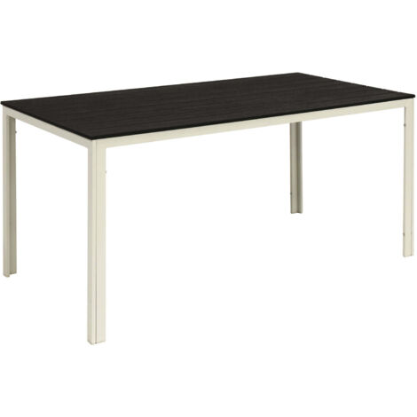 TAVOLO METALWOOD STRUTT. ACCIAIO PIANO EFFETTO LEGNO CM.156x78xH74 ARREDO GIARD