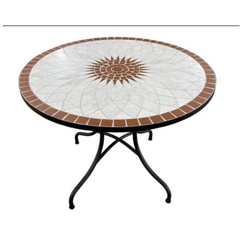 Set 2 Sedie E Tavolo Rotondo In Ferro Battuto Mosaiko - Edizione Limitata Per Giardino - Foto 10