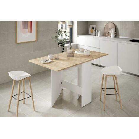 ABITARE Tavolo multiposizione allungabile 77 x 31 cm bianco opaco e rovere - Capri