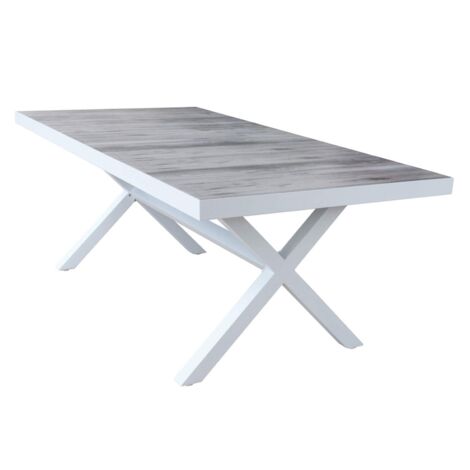 Tavolo "Mykonos" in alluminio e Gres porcellanato per esterno 200x100 -Antracite / Tavolo