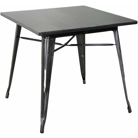Tavolo New Bristol 80x80xh76 cm in Ferro Grigio Galvanizzato