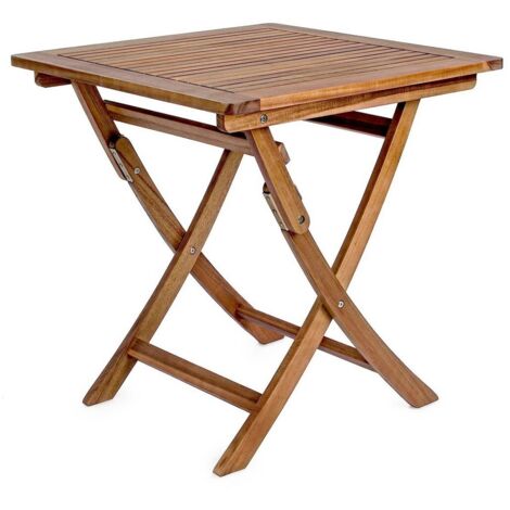 Tavolo Noemi per esterno in legno di acacia pieghevole  70x70x h73 cm