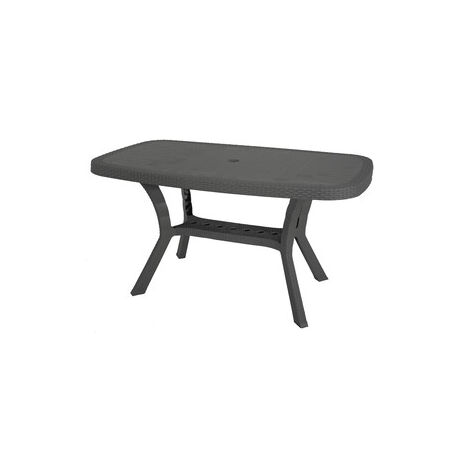 TAVOLO OTELLO RATTAN 140X82X72 ANTRACITE- 1,0 pz