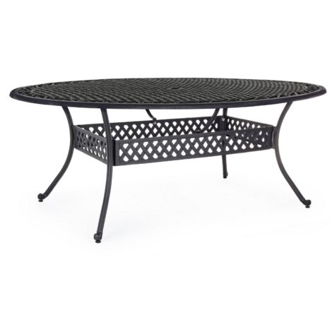 Tavolo ovale "Ivrea" in alluminio da esterno per giardino e veranda 200 x 152 cm -Antracite