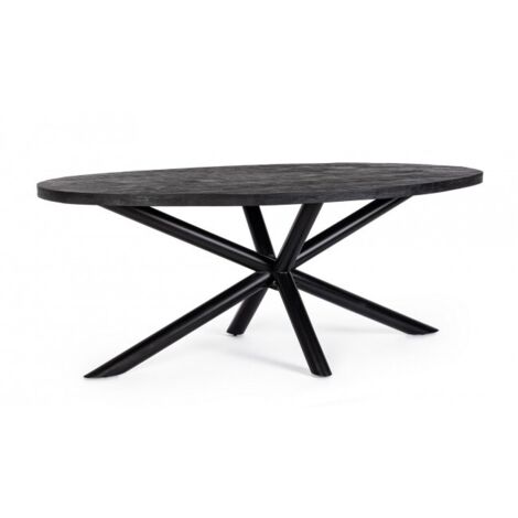 Tavolo Ovale Legno Nero Moderno da Interno 200x110 - SELENE