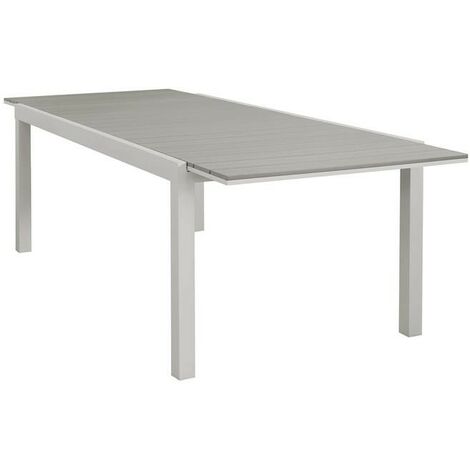 Tavolo da pranzo allungabile 140/210x77 cm in alluminio tortora - Carioca