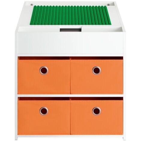 Tavolo Per Bambini Con 2 Sgabelli Set Mobili Per Bambini Tavolo Da Gioco Con Spazio Di Archiviazione 87x50x50 Cm KMB75-W SoBuy