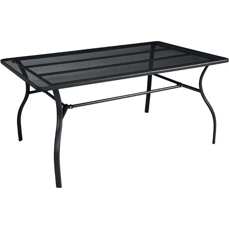 Tavolo per Esterni Rettangolare con Piano a Rete 160 x 100 Centimetri Tavolo da Giardino Tavolo Ristoranti