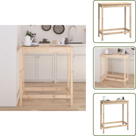Tavolo per feste - vidaXL Tavolo da Bar 100x50x110 cm in Legno Massello di Pino - Tavolo da pranzo