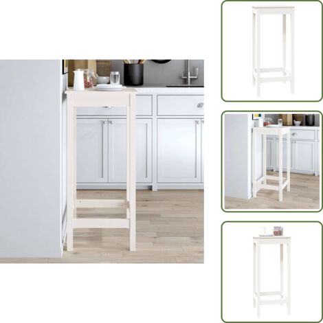 Tavolo per feste - vidaXL Tavolo da Bar Bianco 50x50x110 cm in Legno Massello di Pino - Tavolo da pranzo