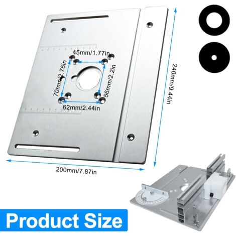 Tavolo per fresatrice con piastra in alluminio, tavolo per fresatura a inserti con staffa di torsione angolata, fresatrice con piastra, accessorio per fresatrice per legno per fresatura, scanalatura e