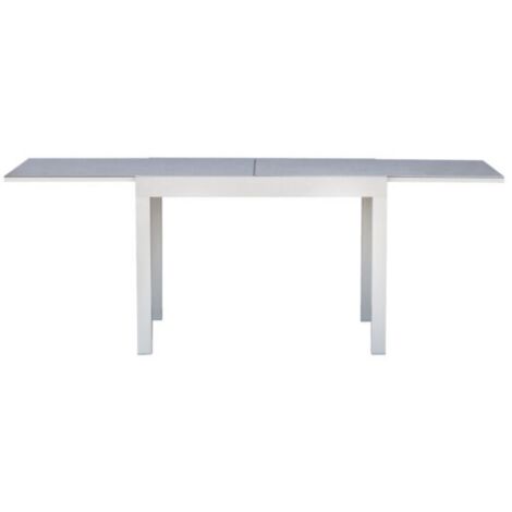 Tavolo per Interni ed Esterni Alluminio e Vetro Ceramica, Allungabile fino a 2,08 Mt, Colore Bianco